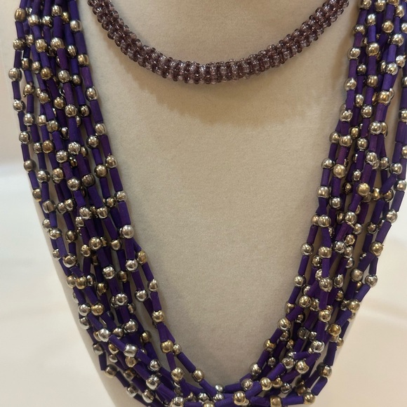 Shades of Purple Jewelry Lot Multi-Stone & Beaded Necklace, Earring Bracelet Set - Picture 3 of 14